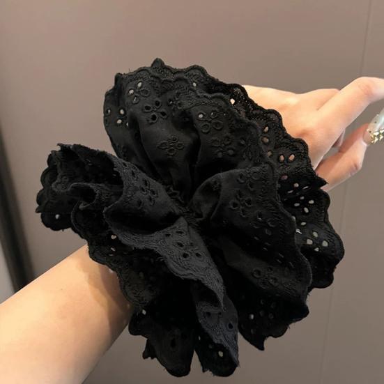 Женская повязка для волос с четырехслойной кружевной отделкой, большая однотонная повязка для волос во французском стиле, аксессуары для волос