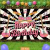2D Rock n Roll Instrument Birthday Backdrop Kids Party Photo Background Cloth