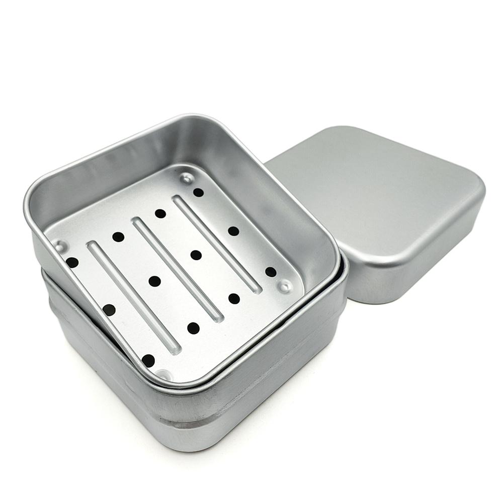 Квадратная алюминиевая стоматологическая чашка Стоматологическая коробка с крышкой Алюминиевый стоматологический держатель Стоматологический контейнер-лоток