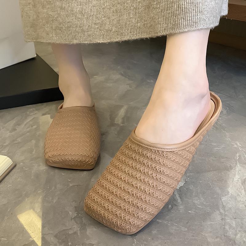 Женские летние сандалии Baotou Slip-On: Модные, нескользящие, идеально подходят к юбкам.