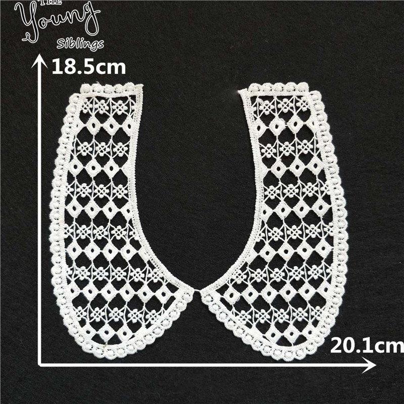 Fashion Style White Lace Fabric Neckline Embroidery Applique Lace Collar DIY Trim Sewing Clothing Accessories Craft Supplies
