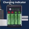 Зарядное устройство USB на 4 слота 1,5 В, независимая зарядка, зарядное устройство для щелочных батареек AA, умное портативное перезаряжаемое зарядное устройство с крышкой