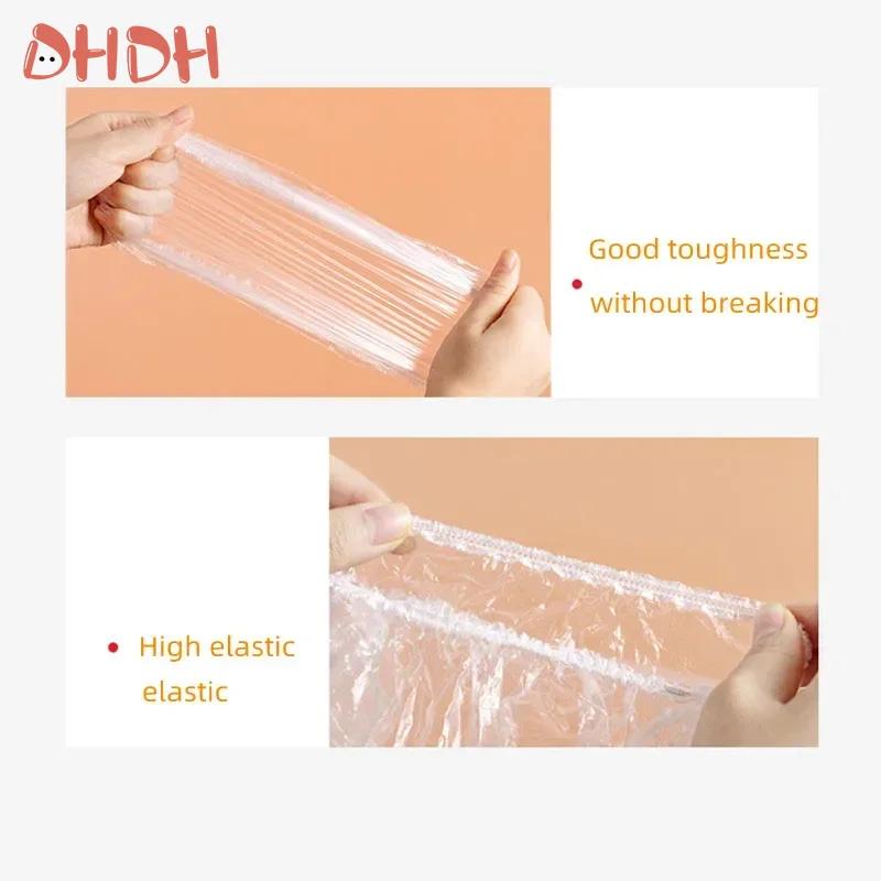 34CM 50/100/200pcs Reusable Disposable Food Cover Plastic Wrap Durable Elastic Food Lids Kitchen Fresh Keeping Bag