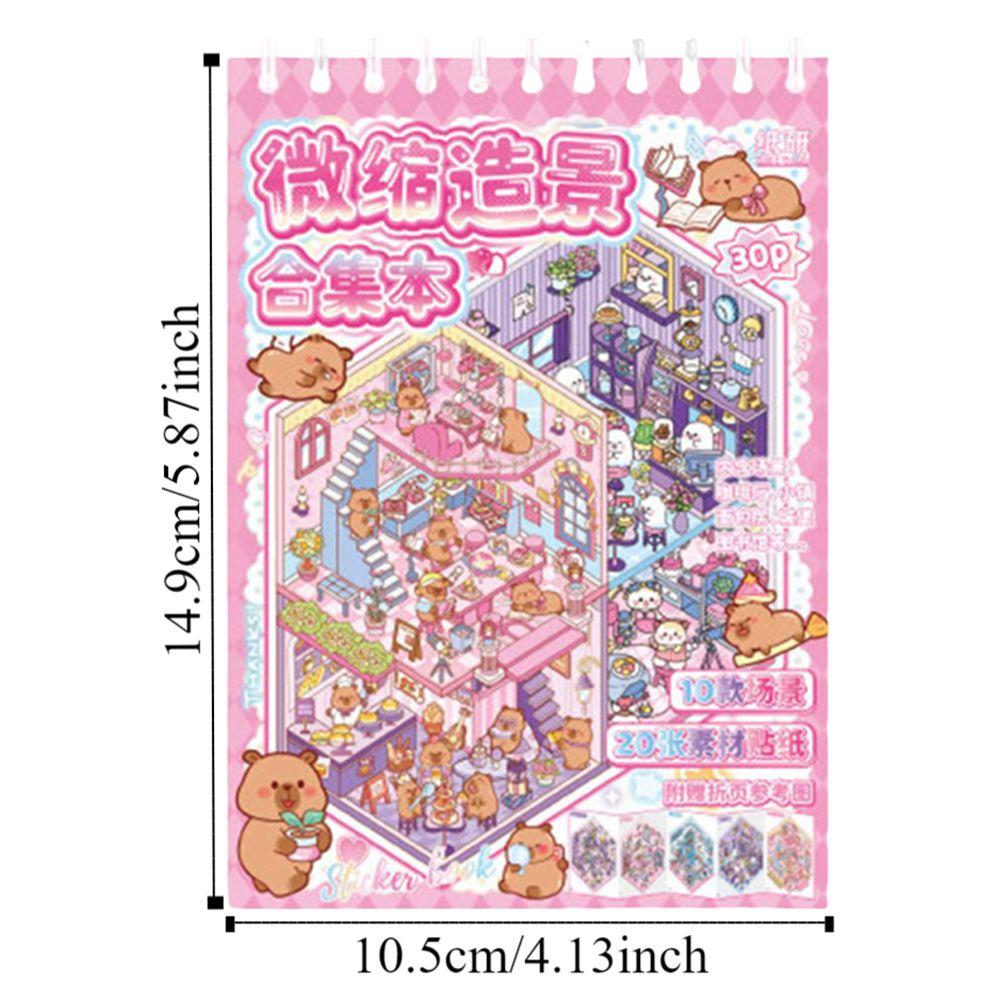 Набор 3D-наклеек для мультфильмов, набор 10 в 1, миниатюрная сцена, набор для альбома для школьников
