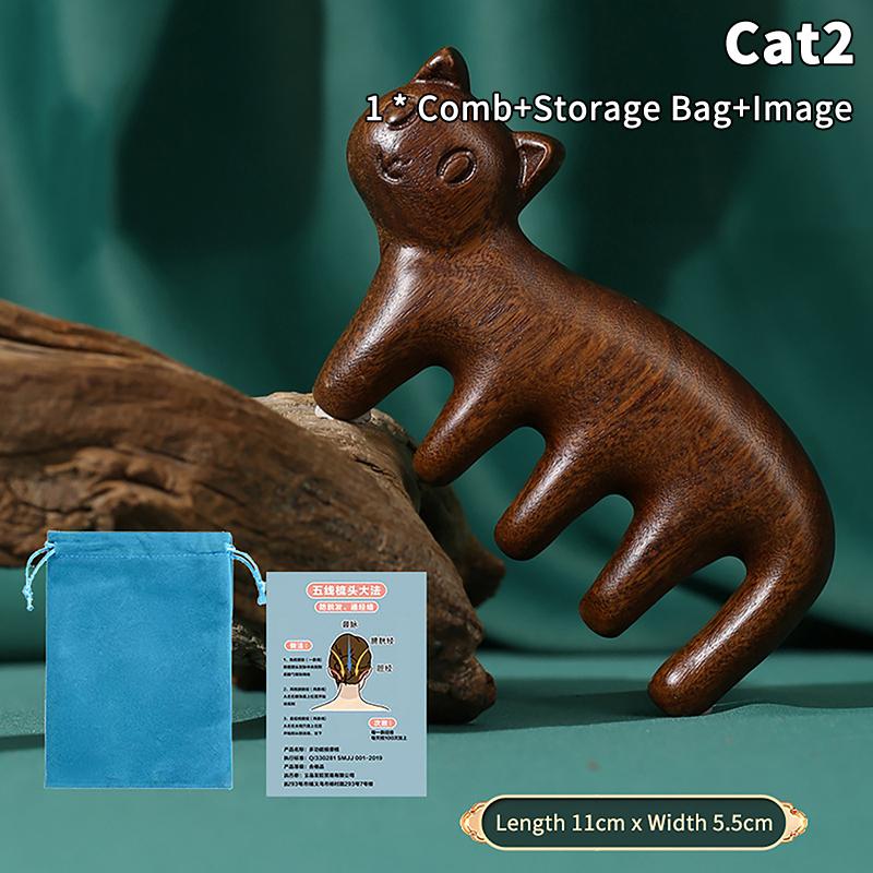1 шт., бутик, ручная работа, сандаловое дерево, расческа для волос, массажные расчески для тигра/кошки, щетка для волос, инструменты для укладки, подарок для здоровья