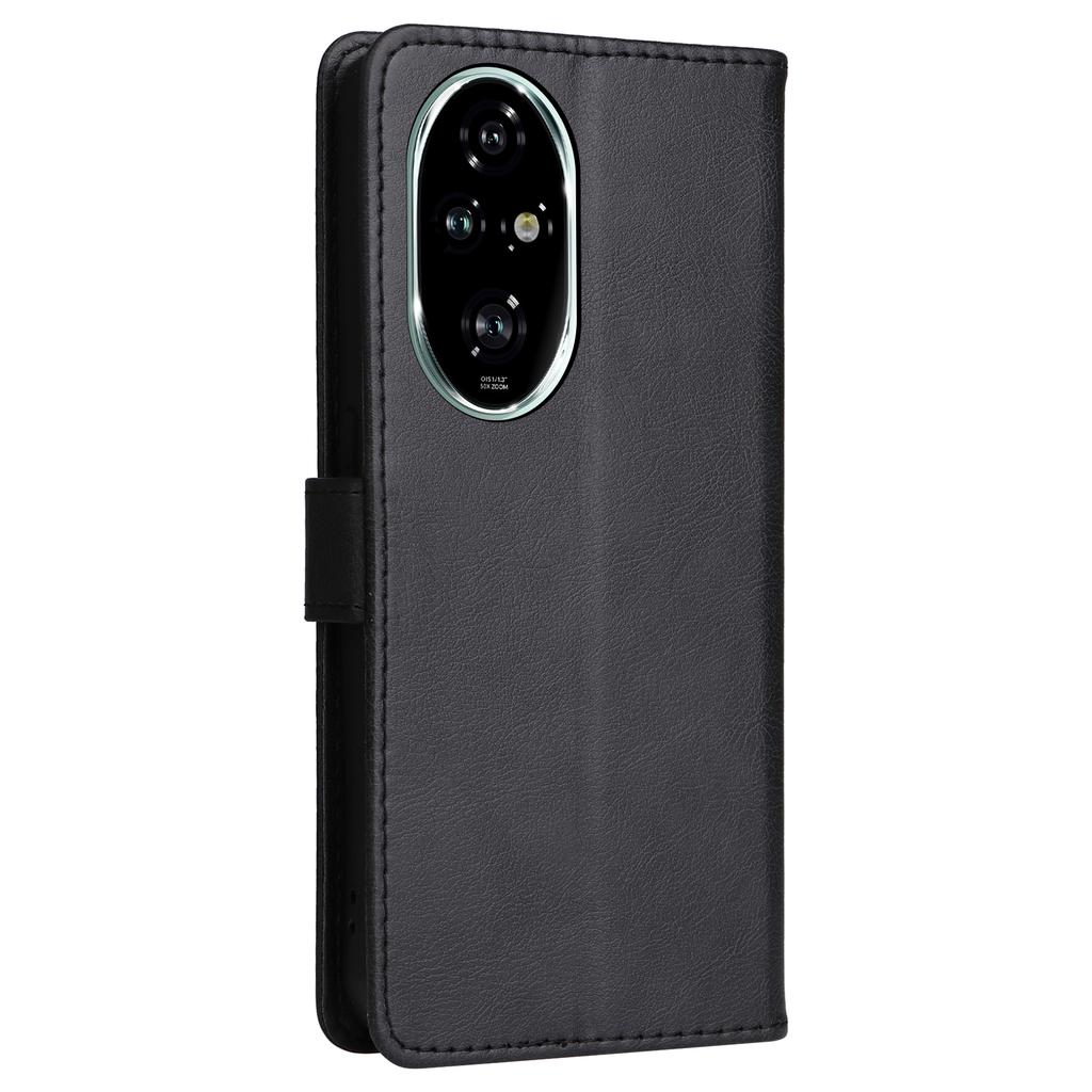Чехол-кошелек с подставкой и ремешком для Honor 200 Pro 5G, однотонный кожаный чехол для мобильного телефона
