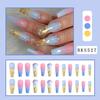 24PCS/SET Quick Nails Flower Diamond Manicure Long Ballet False Nails Waterproof Wearable Ready-made Nail Stickers