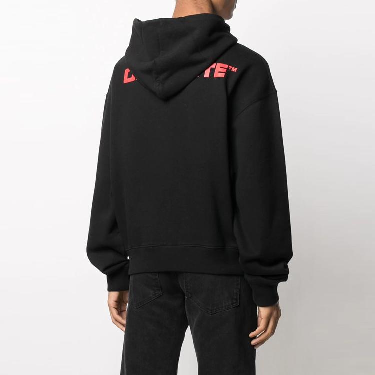 Off-White SS21 Dematerialization Logo Print Hoodie Мужские топы Черный OMBB037R21FLE0041025