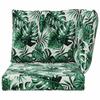 Outdoor Sofa Cushions 3 pcs Leaf Pattern Polyester