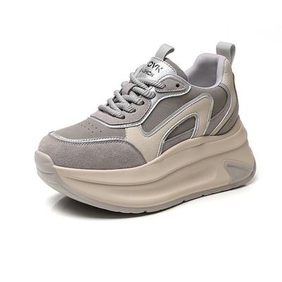 Новые женские повседневные кеды для скейтборда, каблук 7 см, замшевая кожа, кроссовки на высокой платформе для женщин, осенние универсальные спортивные массивные туфли