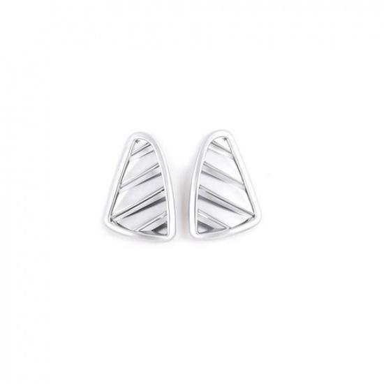 trument L&R Air Outlet 2PCS Vent Trim For Benz GLA W156 20- ABS Silver