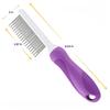 Purple Pet Comb for Dogs & Cats with Long and Short Stainless Steel Metal Teeth for Removes Tangles and Knots