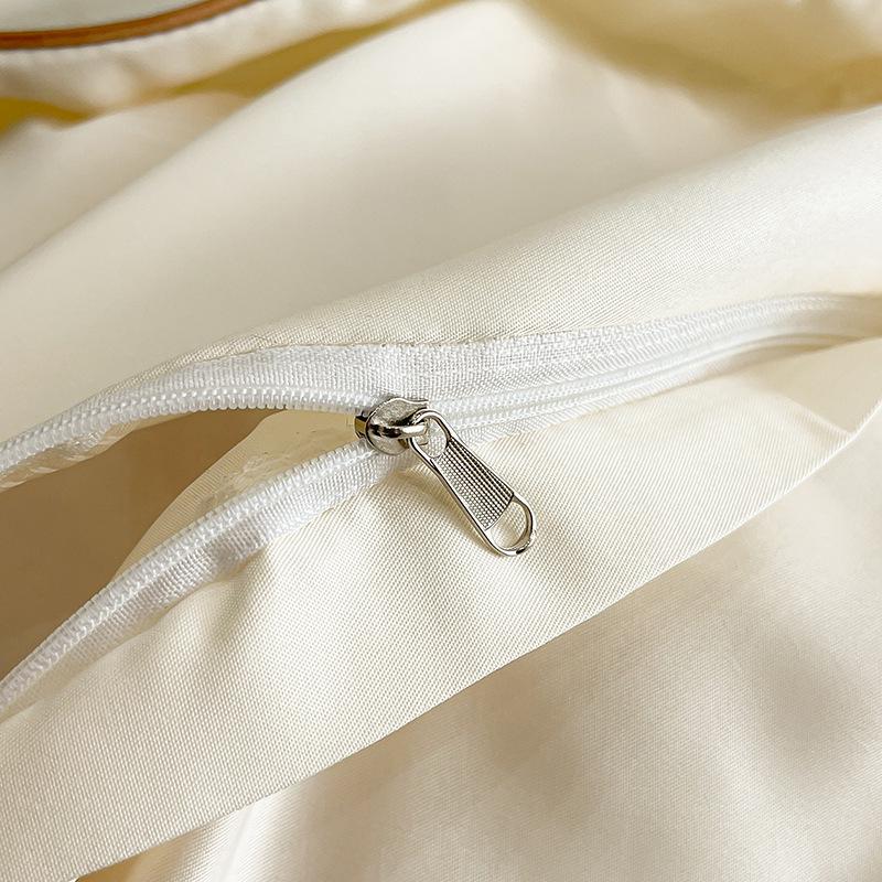 Роскошный летний жаккардовый стиранный комплект постельного белья из тенселя и лиоцеллового шелка - Шелковистый нюдовый пододеяльник (3 шт)