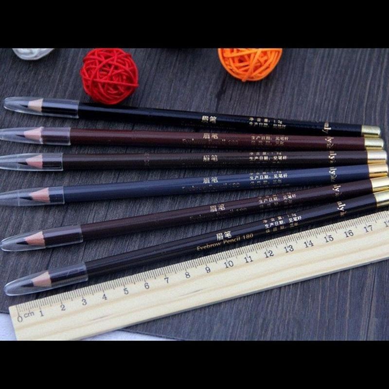 Eyebrow Enhancer 100% Sweat&Waterproof Eyebrow Pencil Pen Eye Brow Dark Brown Eye Pencil 1 Pc