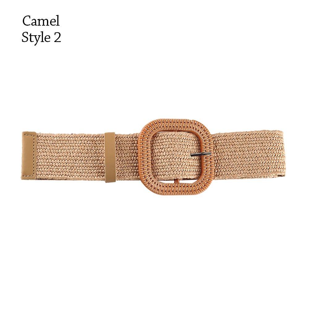 Женский богемный повседневный плетеный пояс на талию, соломенный пояс, широкий