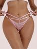 Sexy Lace Transparent Panties Women Double Strap Low Waist Thong Sexy Lingerie Breathable G-string Underwear Sensual Tangas