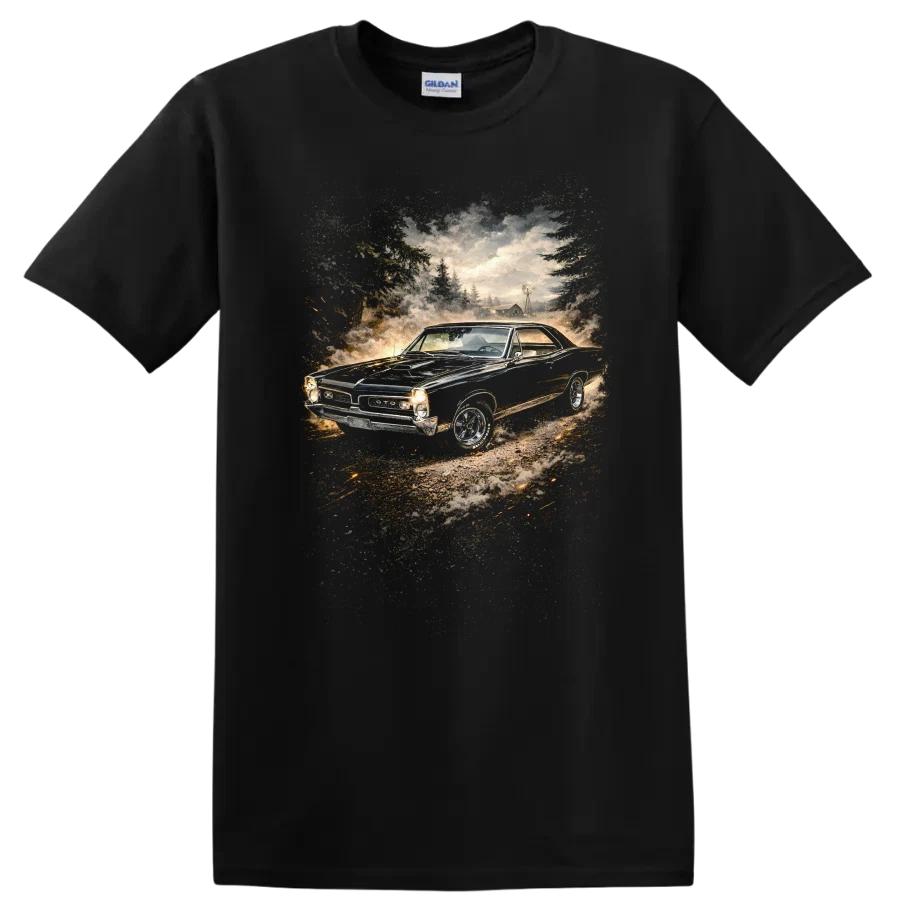 Pontiac GTO Old Car T Shirt Classic Muscle Coupe Tee Vintage Road Art