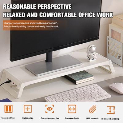 Подставка-органайзер для монитора компьютера, док-станция с USB-расширителем, эргономичный дизайн, высокая грузоподъемность, настольный держатель для ноутбука