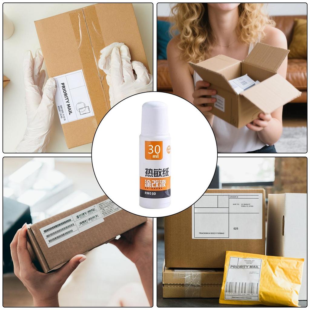 Термобумага Корректирующая жидкость Быстросохнущая 30мл/55мл Защита конфиденциальности для информации об идентификаторе посылочной коробки Защита от просмотра Идентификатор