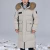 Real Fur Collar Winter Long Down Jackets for Men Parkas Hooded Thick Warm White Duck Down Coats Man Outerwears