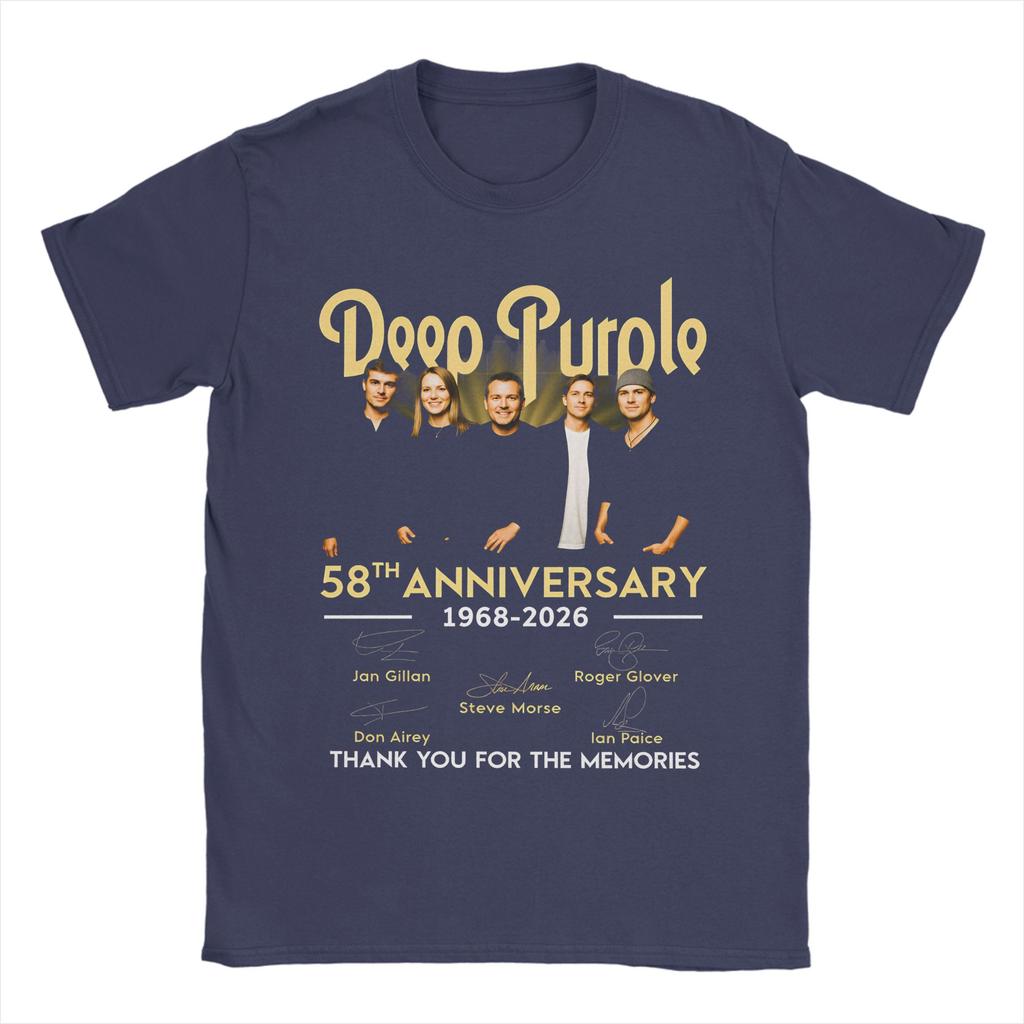 Deep Purple Банда Подписи 100% Хлопок Футболка Для Унисекса Лето Ретро Футболки Круглый Вырез Модная Футболка Оверсайз С Принтом Топы