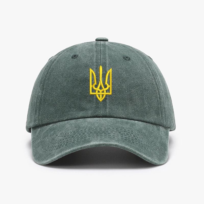 Вышивка Трезубец Украины Хлопок Стильная Спортивная Бейсболка Регулируемая Хип-Хоп Городской Уличный Стиль Кепка Дачника Защита Козырьком Snapback
