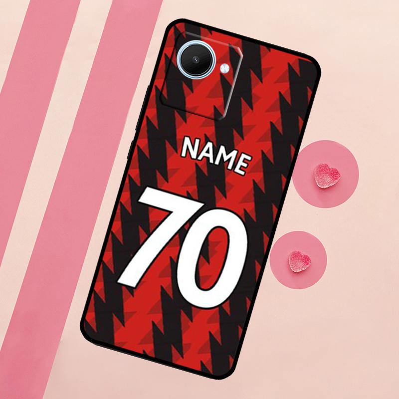 Чехол с индивидуальным номером и именем футболиста для Realme 11 Pro Plus 10 9 GT Neo 5 3 3T C11 C15 C25s C21Y C30 C31 C33 C35 C53 C55