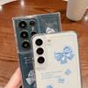 Bowknot Print Transparent Soft Silicone Phone Case For Samsung S25 Ultra S24 FE S23 A16 A36 A56 A55 A15 A25 Clear Shockproof Lens Protection Cover