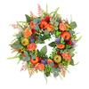 Fall Wreath for Front Door 16 Inch Autumn Artificial Wreath with Pumpkin Peony Flower for Harvest Thanksgiving Farmhouse Decor
