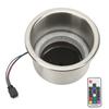 LED Cup Stand Insert Remote Control Stainless Steel Car RGB Cup Holder with 20cm Wire for Boat Yacht RV