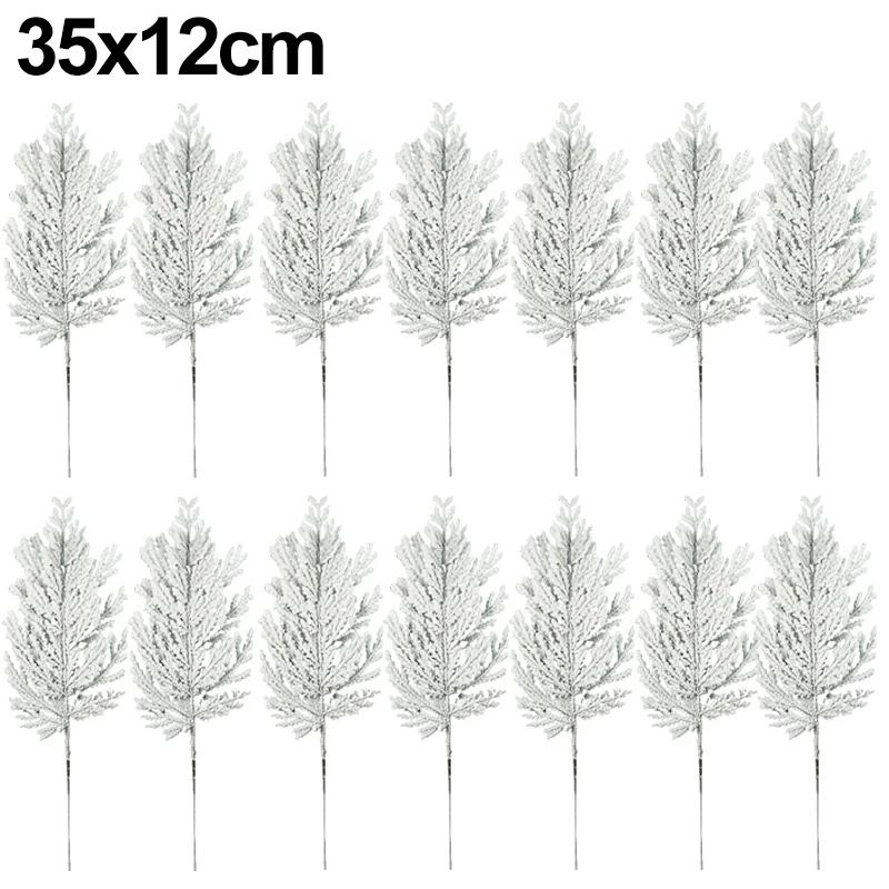 10/1 шт. рождественские искусственные сосновые иголки ветки снежная сосна искусственные растения DIY рождественские елочные венки украшения для дома рождественские новогодние подарки