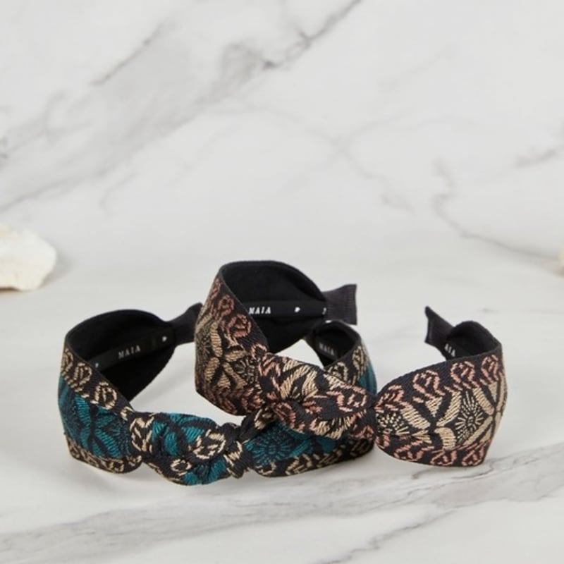 Повязка на голову MAIA Sun жаккардовая - Коричневая