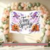 Spooky Gifts Pumpkins Ghosts Halloween Banner, Multicolor Polyester Backdrop for Party Decorations