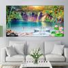 Abstract Swan Waterfall Lotus Canvas Painting Modern Landscape Posters and Prints Wall Pictures Living Room Home Decor No Frame
