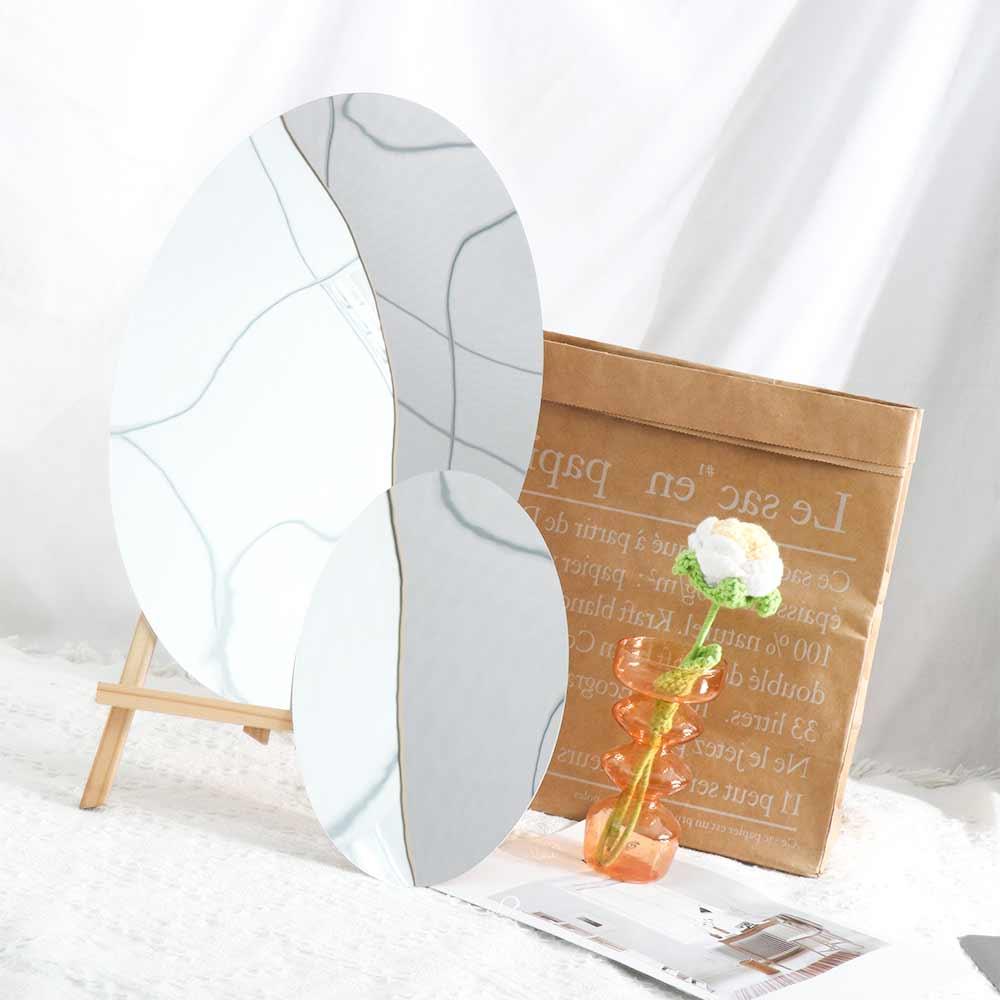 Home Decoration 3D Effect Shower Oval Mirror Stickers Acrylic Mirror Anti Fog Mirror Make Up Mirror