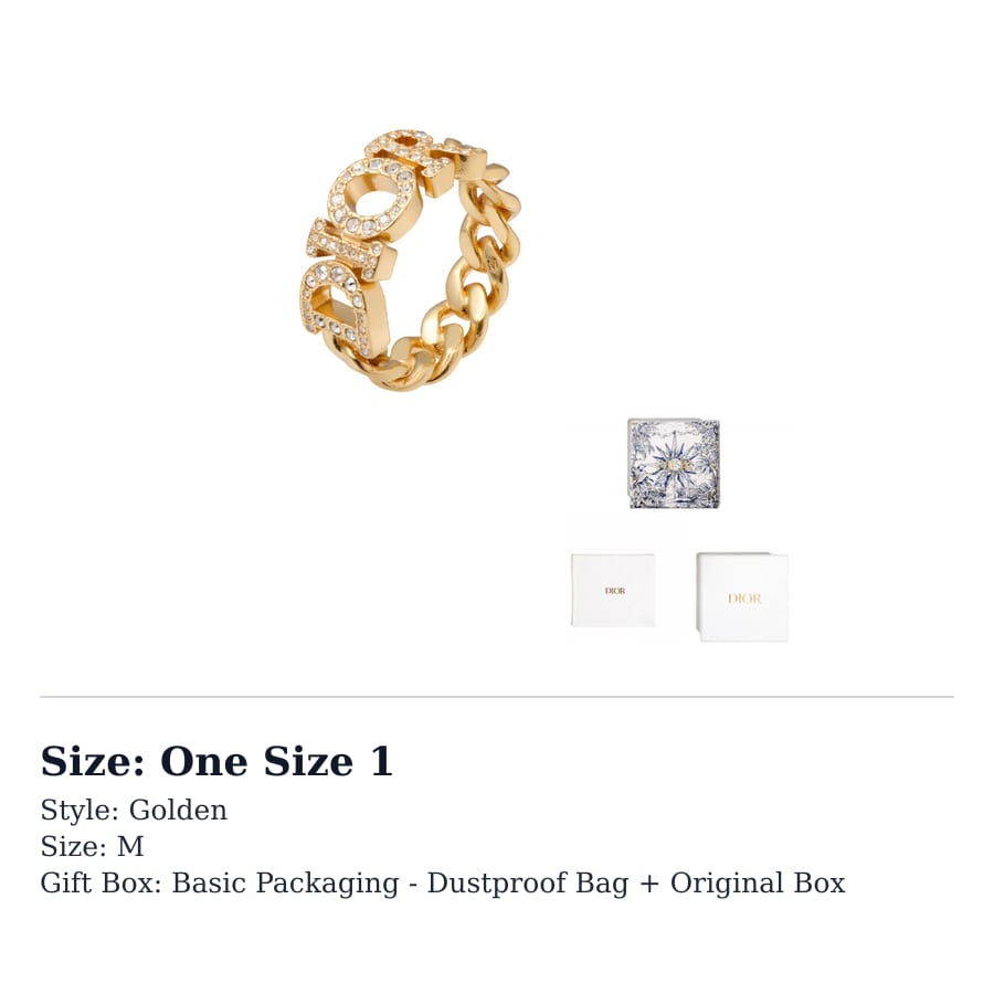 DIOR Faux Crystal, Metal Rings Women's R1140DVOCYD301
