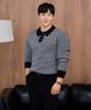 HECKCOOLNAM Muscle-Fit Wool Gingham Check Collared Knit Long Sleeve That Makes Shoulders Look Wide
