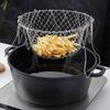 Stainless Steel Cooking Baskets Foldable Frying Pan Pots Utensil Deep Fry Colander Tools Kitchen Pot Strainer Gadgets