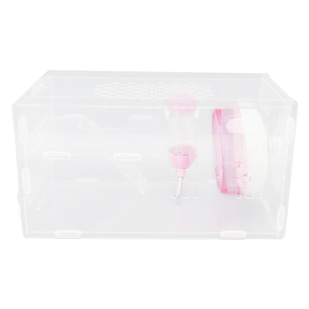 Маленький домик для хомяка, акриловый, прозрачный, бесшумные колеса, экономящий место, портативный, многофункциональный для маленьких