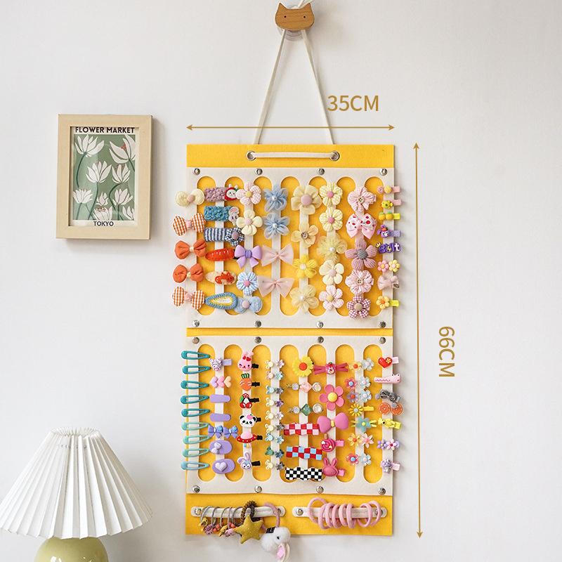 Органайзер для бантов для волос, большая вместимость, держатель для повязки на голову, настенная вешалка для хранения заколок для волос, экономящая место, настенный декор для комнаты для девочек