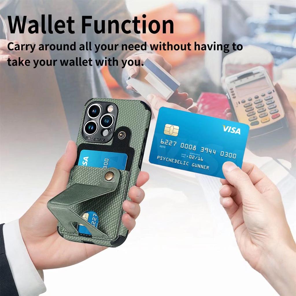 Foldable Card Slots Wallet Case for iPhone Samsung Xiaomi Huawei OPPO Google MOTOROLA VIVO Cloth Fiber Half-wrapped Kickstand Flip Cover
