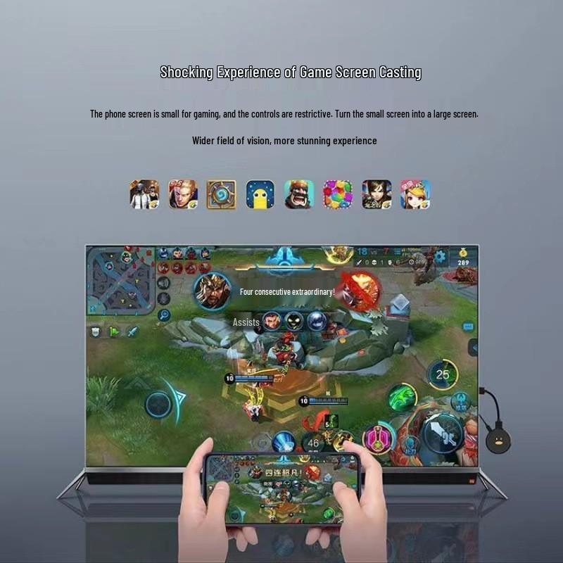 4K Беспроводное устройство для зеркалирования экрана для Apple и Android - Универсальная совместимость с телевизорами и проекторами
