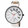 Fieldwork Analog Snoopy Watch with Typo Leather Strap, White Dial, Women's, PNT012-1