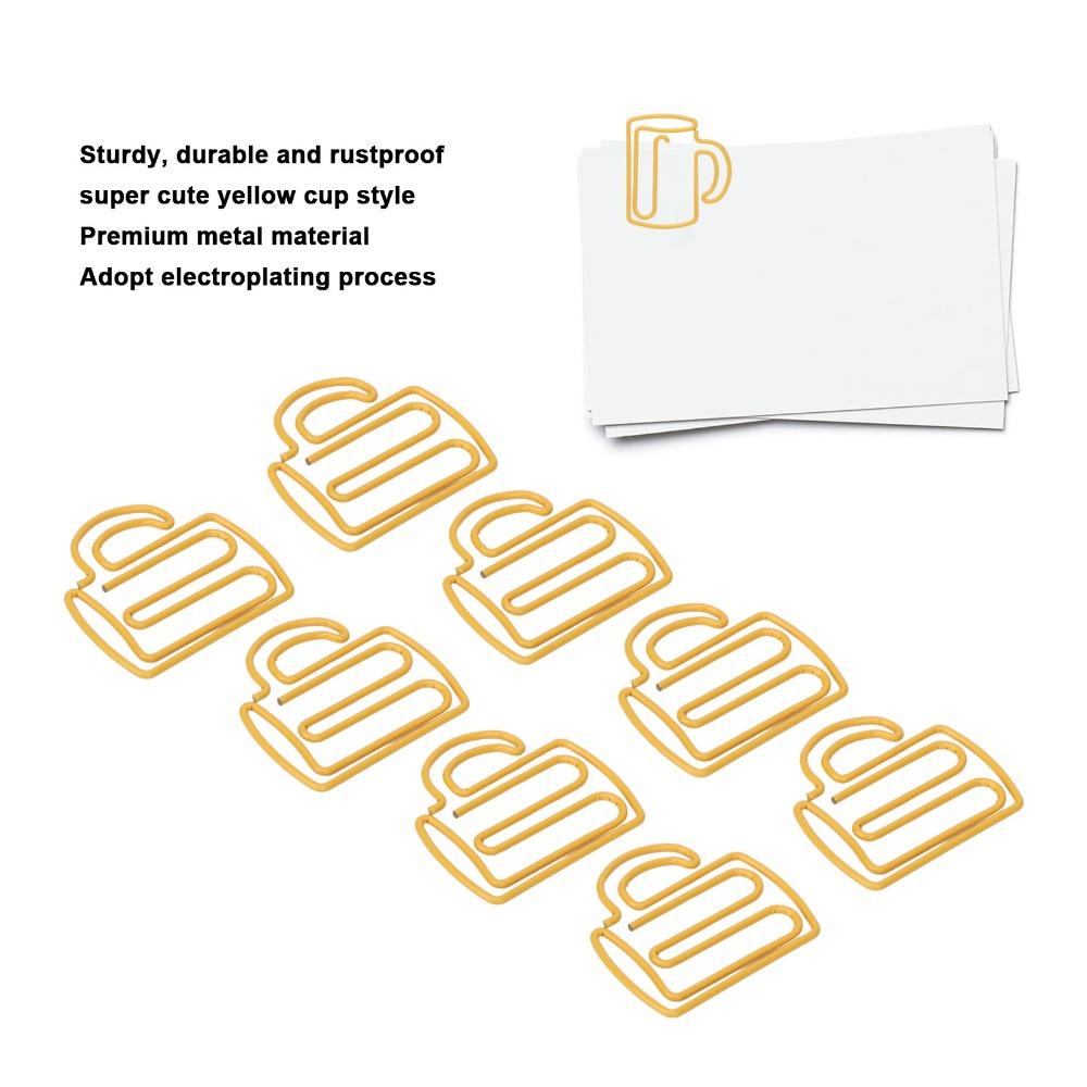 100Pcs Cup Shape Cute Paper Clips Plastic-coated Metal Small Paper Clips Office Supplies
