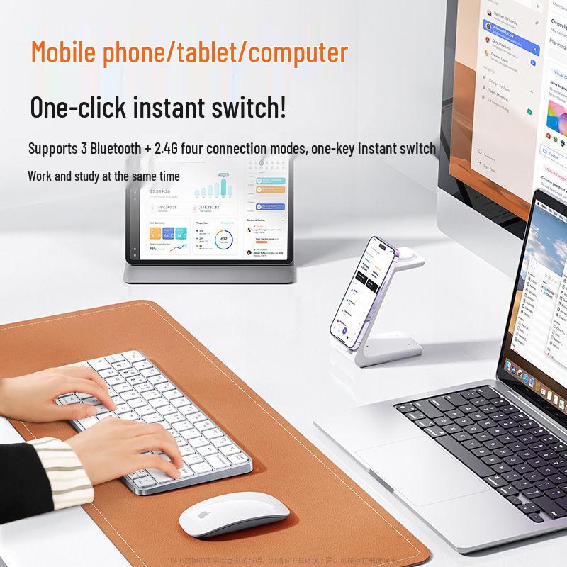 Бесшумная Легкая Беспроводная Bluetooth-клавиатура с Тачпадом для Планшетов и Ноутбуков