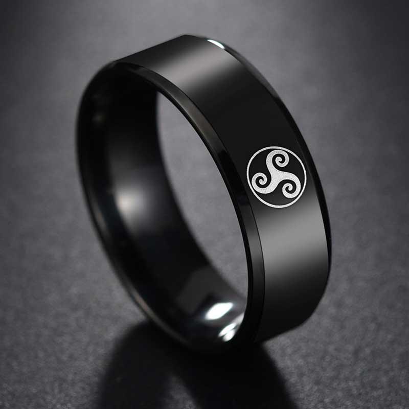 Le.Baiser Knight Templar Cross Rings Black Punk Crusaders Band Rings for Men Gothic Jewelry