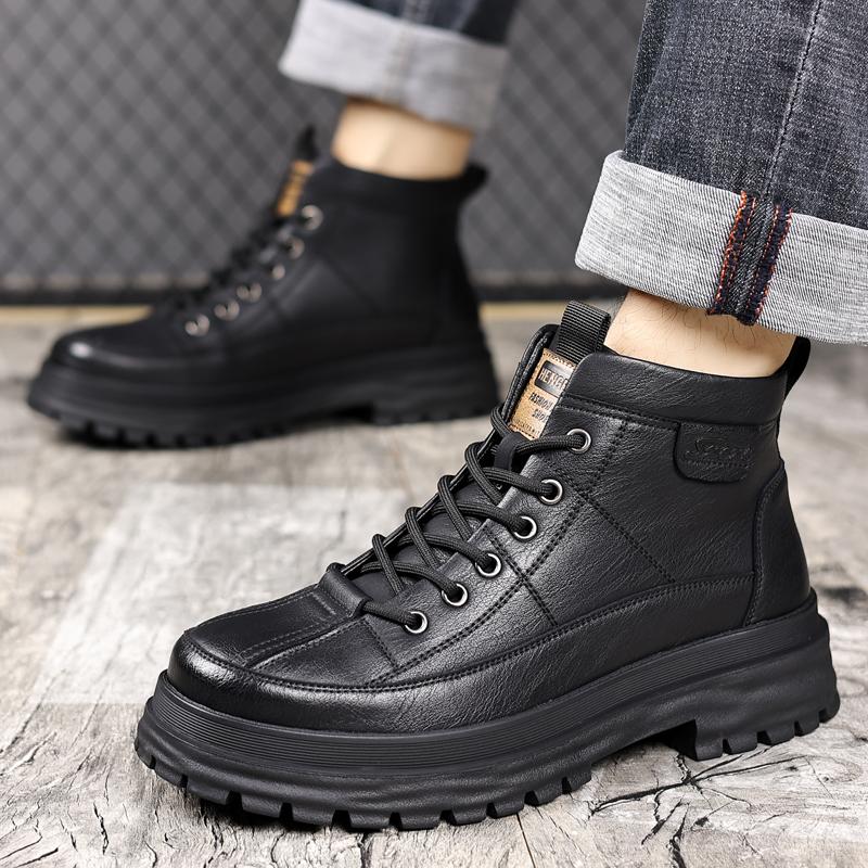 Новые дизайнерские ботинки челси из коровьей кожи для мужчин, осенне-зимние теплые туфли на платформе, мужские модные повседневные ботильоны для мужчин