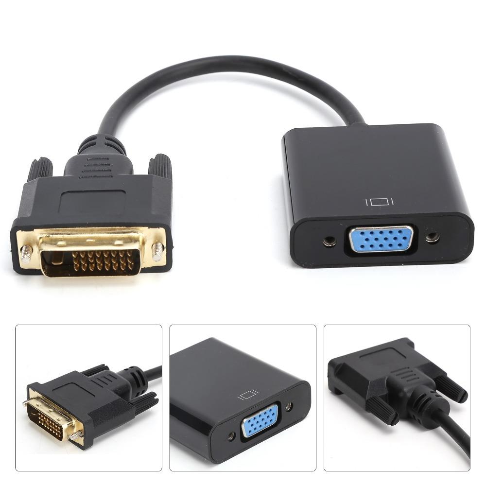 Plug and Play DVI-D to VGA Adapter DVI 24+1 to VGA Active DVI Adapter PC Monitor Connection
