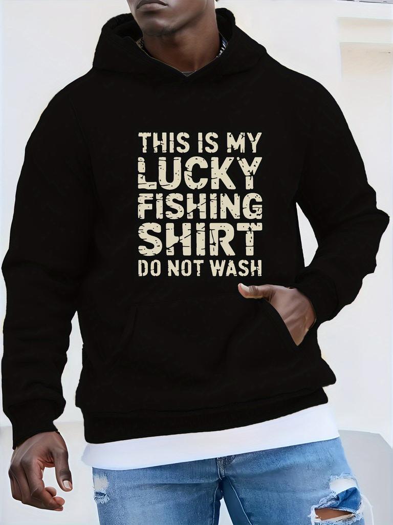 Plus Size Fishing Lucky Graphic hoodie - "This Is My Lucky Fishing Shirt" Distressed Print