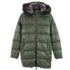 DUVETICA Long Sleeve Down Jacket 38 Green Raccoon Real Fur Hood Women Used